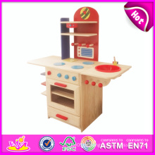 2014 novo brinquedo de madeira finge da cozinha do bebê, cozinha de madeira de madeira popular do bebê e venda quente bebê de madeira cozinha W10c081b
